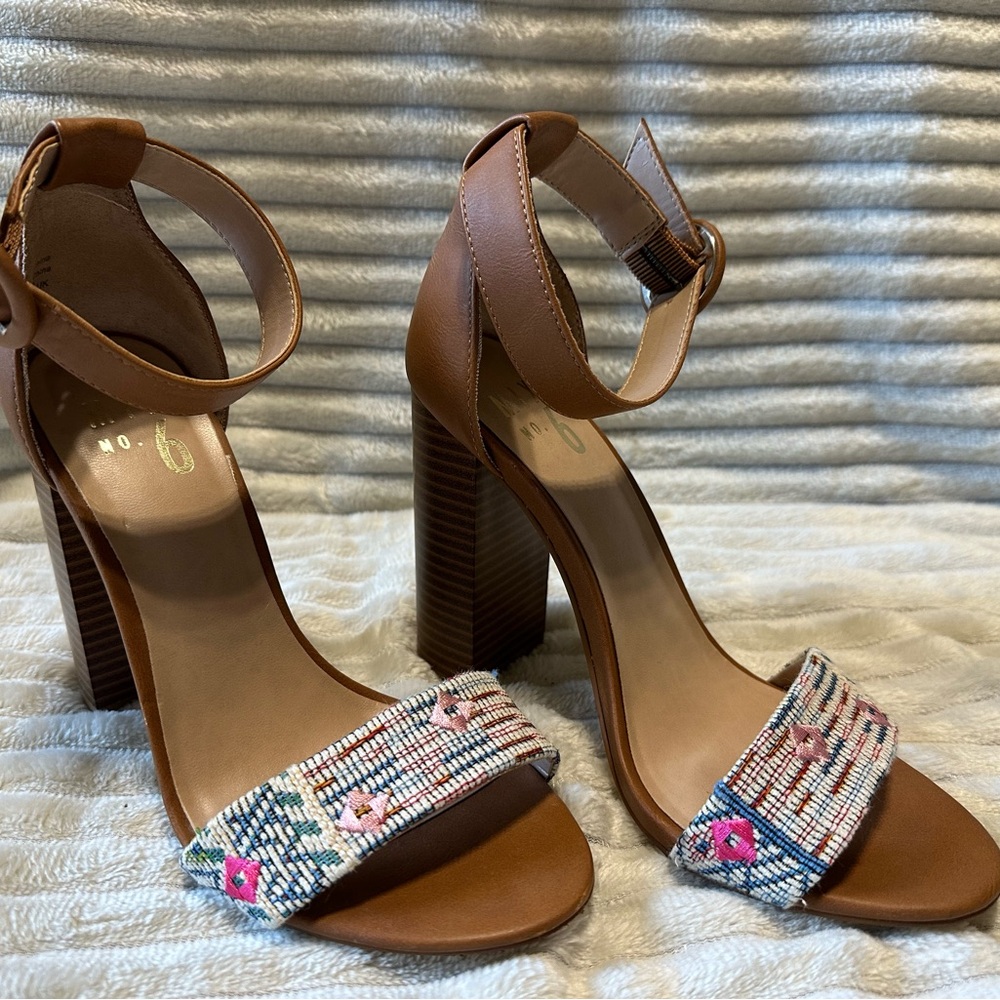 Mix No 6 Ankle Strap Block Heels